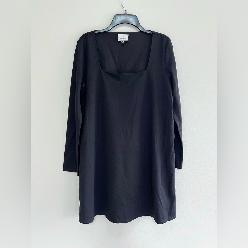 Tuckernuck Middleton Square Neck Long Sleeve Mini Dress in Black, size Medium - Picture 2 of 10